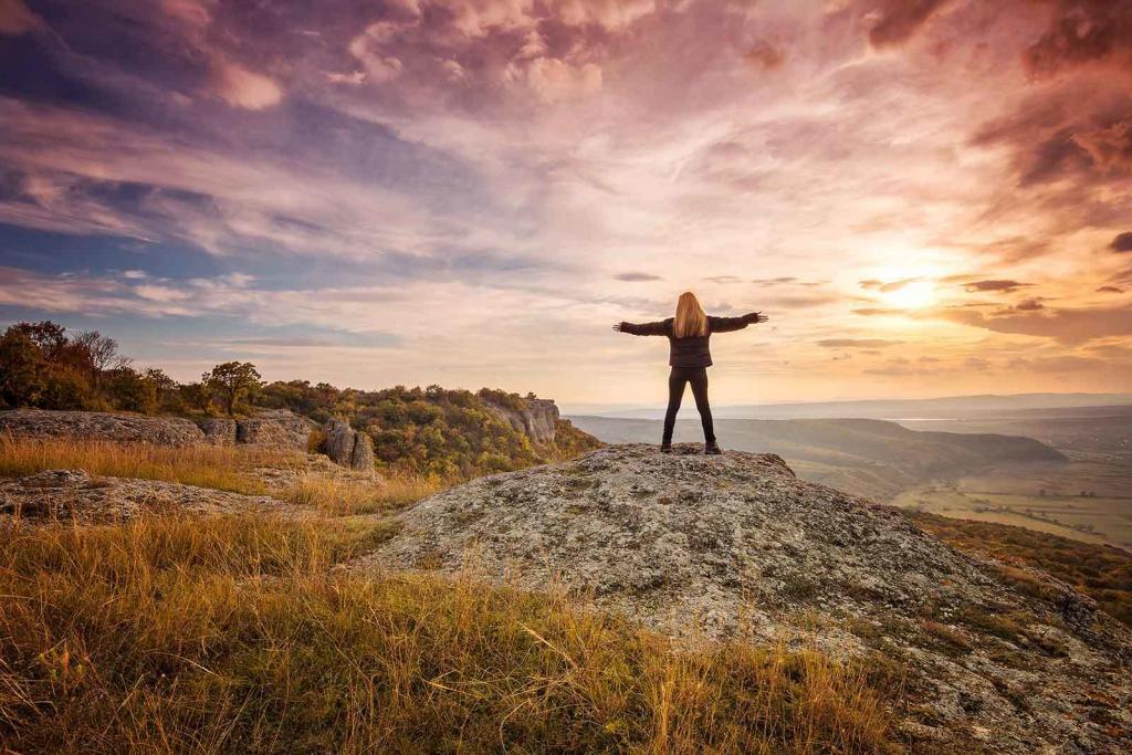 mentally fit woman who is free and empowered standing outside