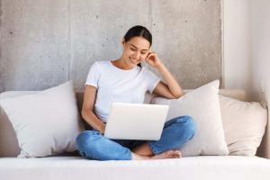 a counselor doing telehealth services