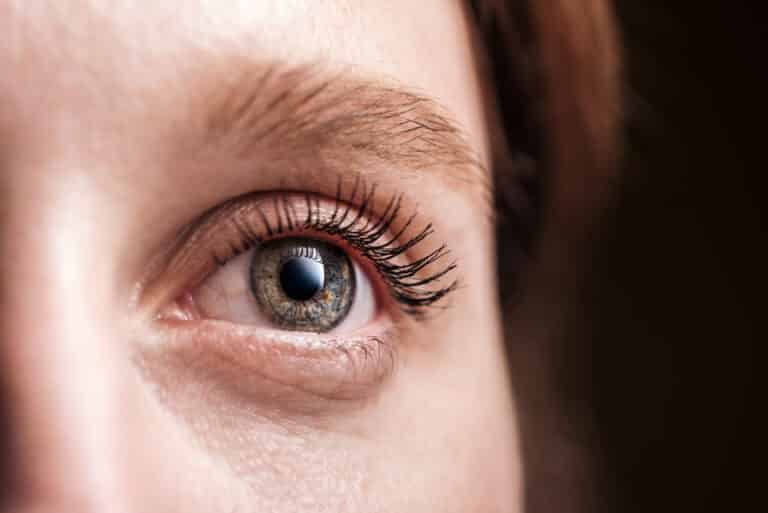 Close-up of young female eye